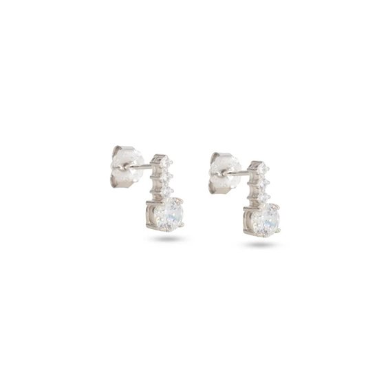 Earrings Dilvdò Woman Drop Stud in Silver Zircone ORPLOBB - ORPLOBB